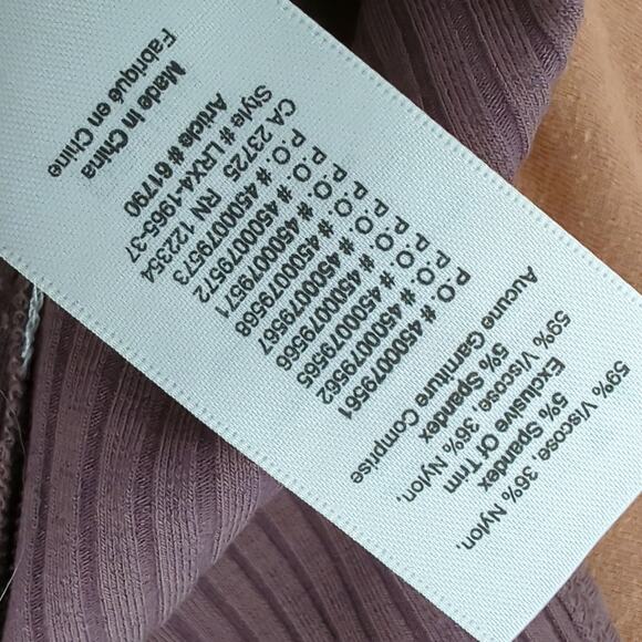 Wilfred Aritzia Bodysuit Ribbed Top Womens Small Mauve Purple Stretchy Capsule - Picture 4 of 6